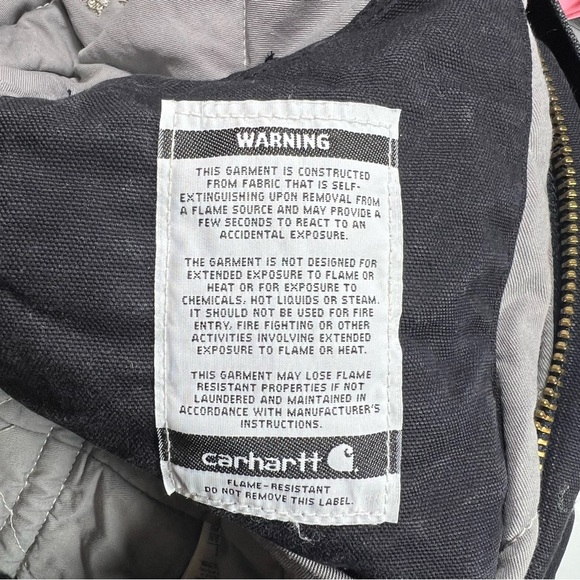 Carhartt | Canvas Duck Quilt Lined Chore Barn Work Coat Navy Fire Resistant | L - Picture 13 of 15